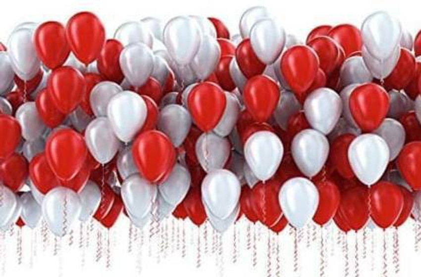 Red and hotsell white balloons