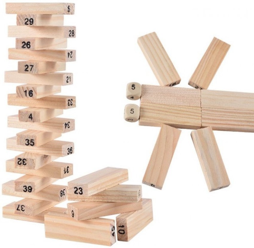 How to Play Jenga Wooden Blocks Game with Dice – Erenjoy