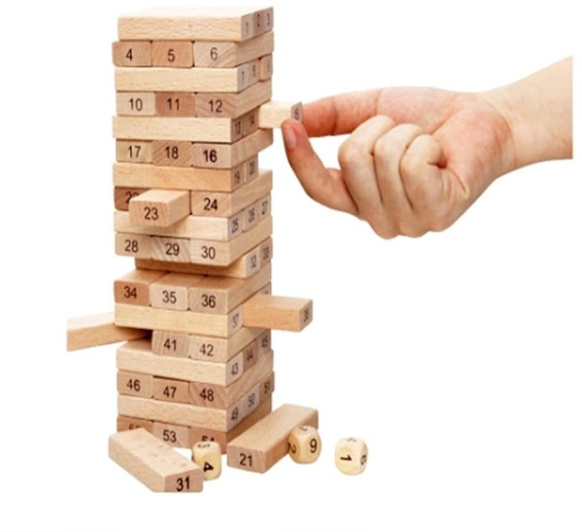 How to Play Jenga Wooden Blocks Game with Dice – Erenjoy