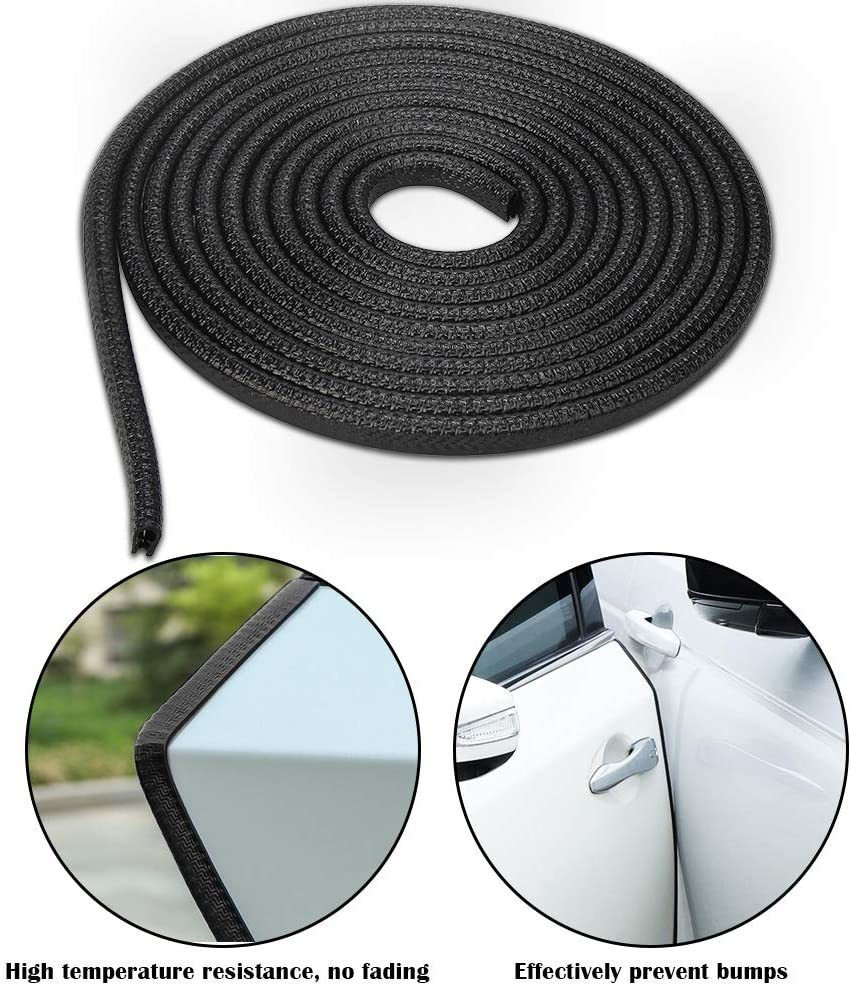 PRTEK car Door bumper Protector U Shape Edge Trim Rubber steal 147