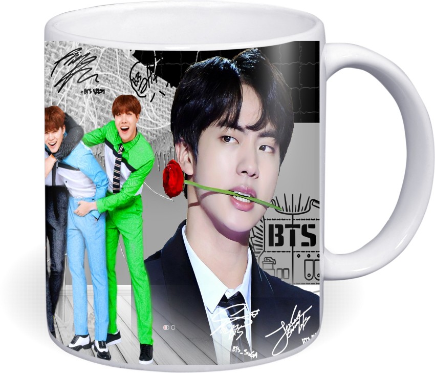 pink cup bts cup BTS White bts logo New Ceramic Coffee/Tea Mug/Cup - Best  Valentine's Day Gift for Wife, Husband, Boyfriend, Girlfriend, Sorry Gift