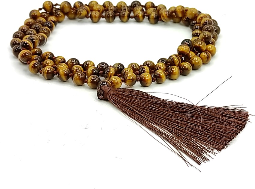 Mala Prayer Beads 108 Knotted 8mm | Pietersite | Tiger's Eye | Citrine |  Yoga Meditation Beads | Tassel Necklace | Japa Mantra | Solar Plexus |  Sacral