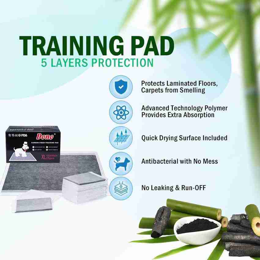 Dono Carbon Fiber Training Pads for Dogs Comfortable and Secure Disposable Dog Diapers Pack of 40 L Disposable Dog Diapers Price in India Buy Dono Carbon Fiber Training Pads for Dogs