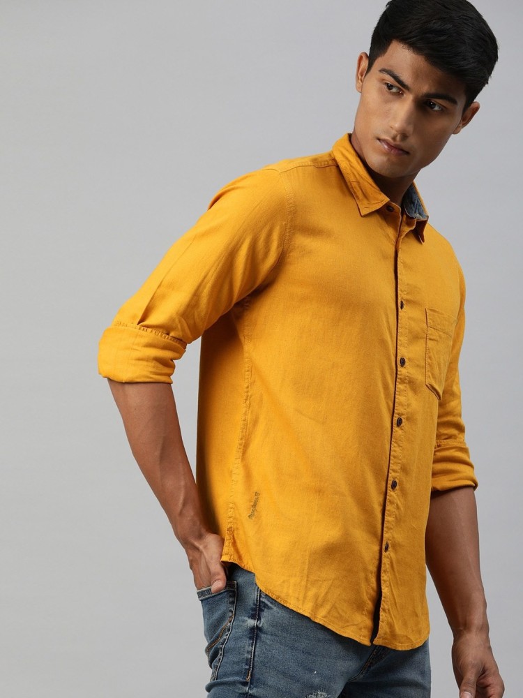 Mustard shirt outlet with jeans