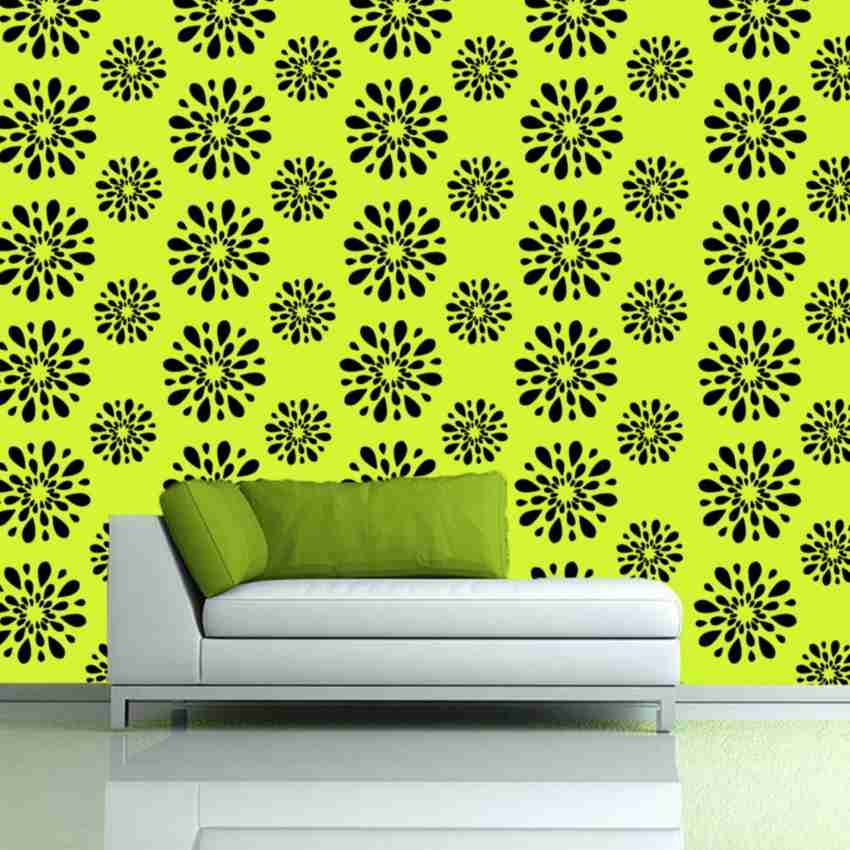 Kayra Decor Latest Large Size Hibiscus Flower with Butterfly Wall Design  Stencils for Wall Painting and Home Wall Decoration Suitable for Room Decor