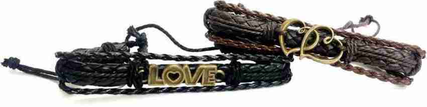overlook LOVE Wrist Band For Men Women Pack of 2 Men Women