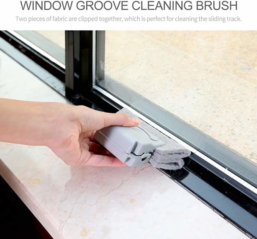 2-in-1 Groove Cleaning Tool Creative Window Groove Cleaning Cloth Window  Cleaning Brush Windows Slot Cleaner Brush Groove Brush