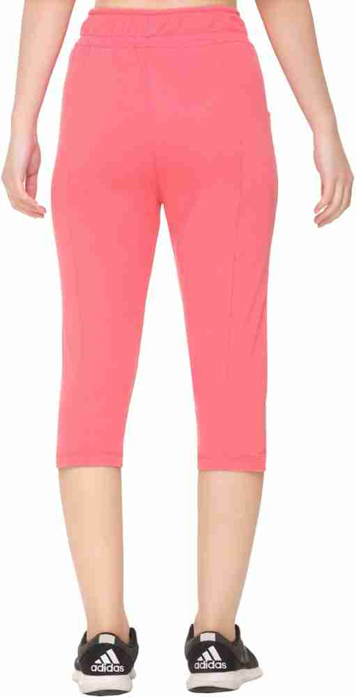 CUPID Regular Fit Plain Cotton Half Pant, Stylish 3/4th Sports n Casual  Night Short Pant, Gym, Yoga Wear for Ladies, Knee Length Indoor n Outdoor  Capris for Girls Women Pink Capri 