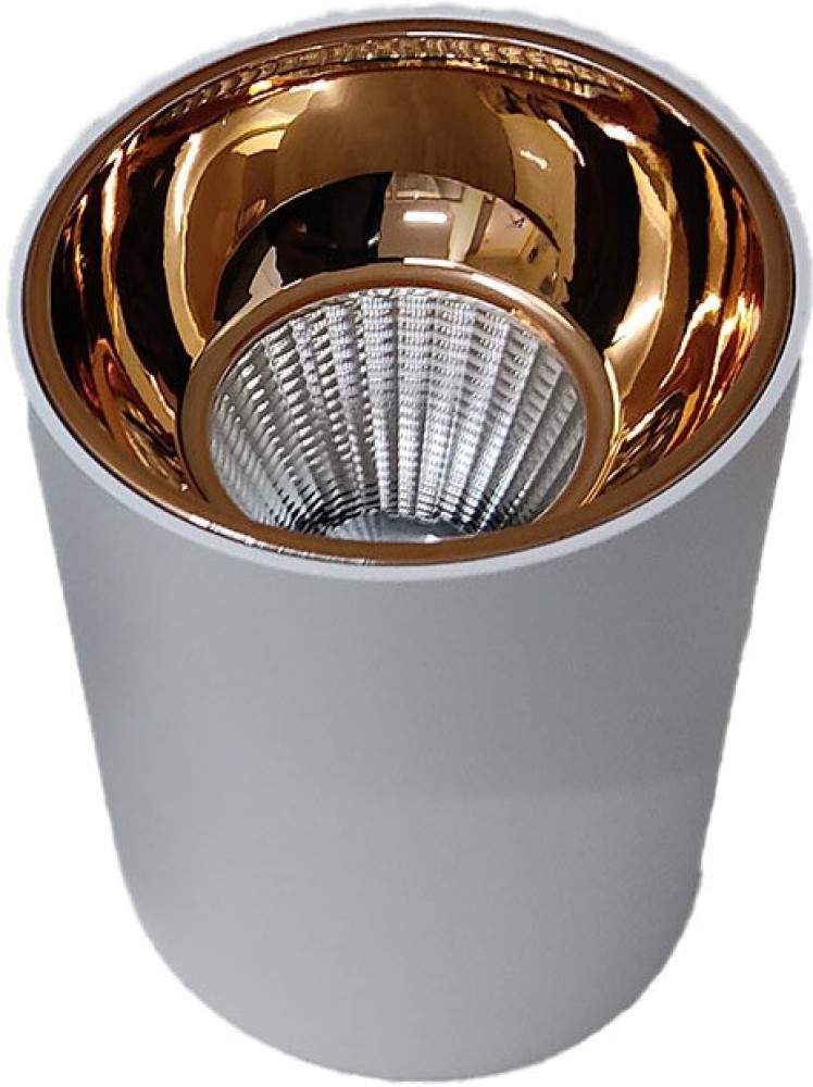 light concepts Light Concepts Cylindrical Surface 15W COB Downlight With  Coloured Reflector White Housing Rose Gold Reflector (Neutral White  (3000K), 15W white Rose Gold) Ceiling Light Ceiling Lamp Price in India 