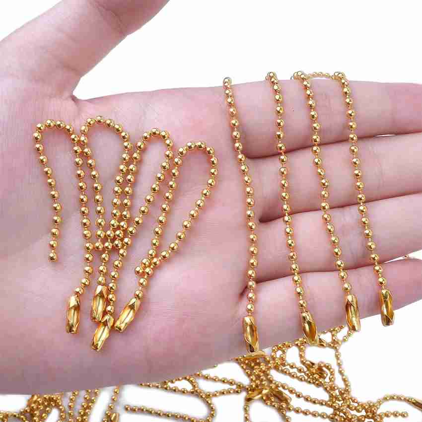 DIY Crafts Gold Ball Chains 100mm Long Bead Connector Clasp Tag