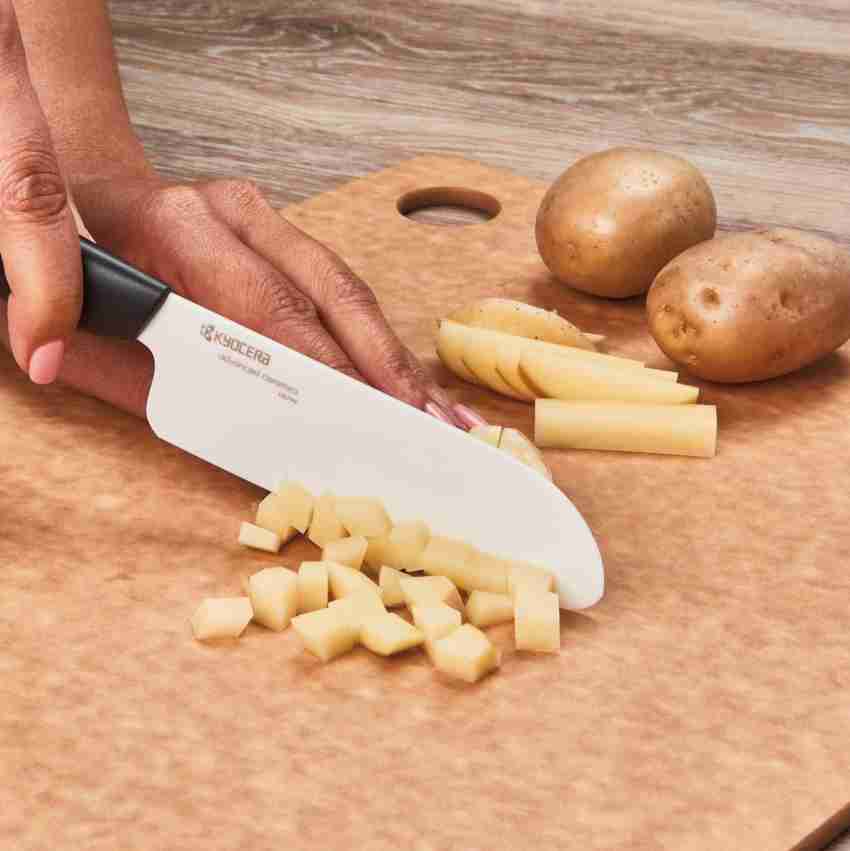 1pc Red Handle Stainless Steel Wavy Potato Cutter, Crinkle Cut