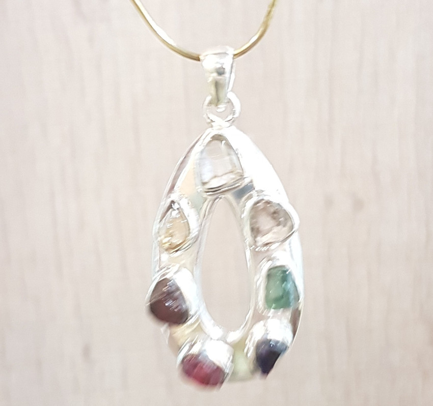 Good Luck Stone Shop And Gift Items MIX STONES CHAKRA Stone Silver Pendant Price in India Buy Good Luck Stone Shop And Gift Items MIX STONES CHAKRA Stone Silver Pendant Online
