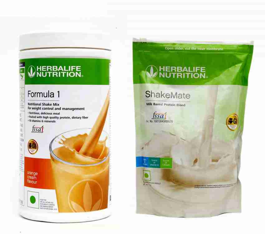 Herbalife Nutrition Formula 1 Nutritional Shake Mix - (Orange Cream, Kulfi)  500 Grams Each - Pack of 2 - Herbalife Shake - Herbalife Meal Replacement