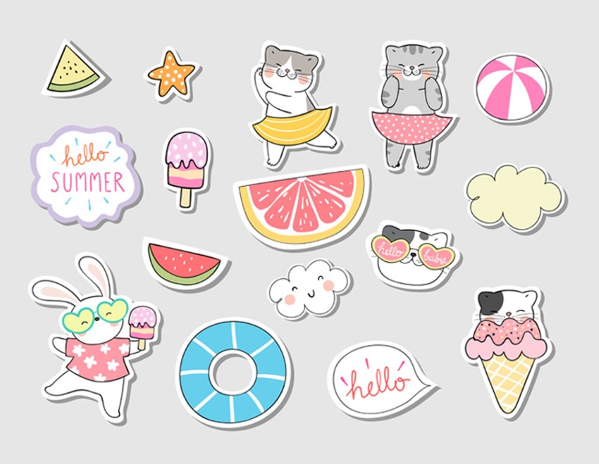 PrettyBuggy 21 cm Kawaii Stickers for Journals Self Adhesive Sticker Price  in India - Buy PrettyBuggy 21 cm Kawaii Stickers for Journals Self Adhesive  Sticker online at