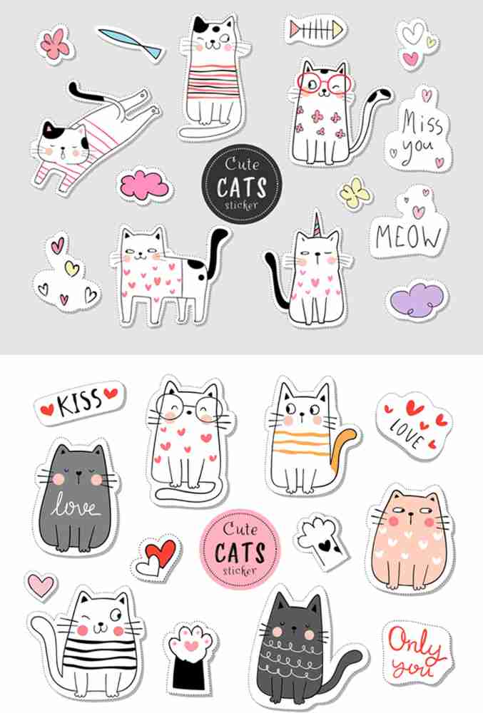 Classic Girl stickers T081 | Kawaii Stickers Set | Adorable Cartoon  Stickers for Journaling
