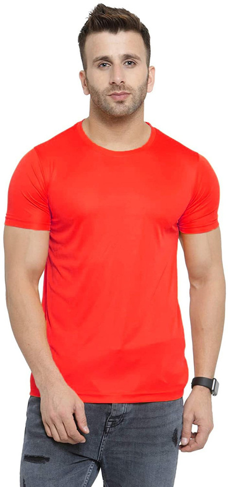 SKT FASHIONS Solid Men Round Neck Red T Shirt Buy SKT FASHIONS
