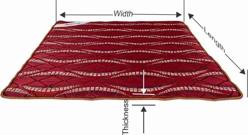 COIR ON Fluffy Reversible Thin Orthopedic Mattress for Sleeping Travel Picnic 72X30X1 Maroon 1 inch Single PU Foam Mattress Price in India Buy COIR ON Fluffy Reversible Thin