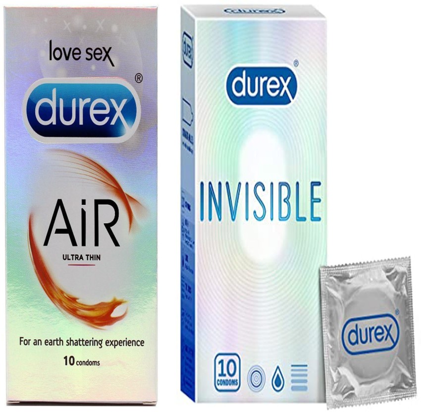  Durex Air Condoms Extra Thin, Transparent Natural Rubber Latex  Condoms for Men, Wide Fit, FSA & HSA Eligible, 24 Count : Everything Else