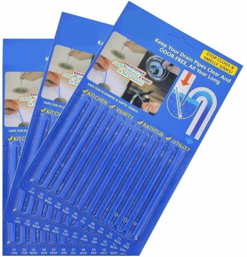 12PCS/ Set Drain Cleaning Sticks Clog Remover Pipe Dredging Rod