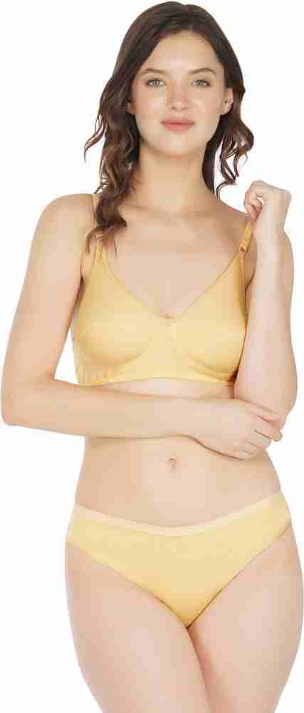 Buy Effectinn Women's Yellow Lingerie Set, 32 at