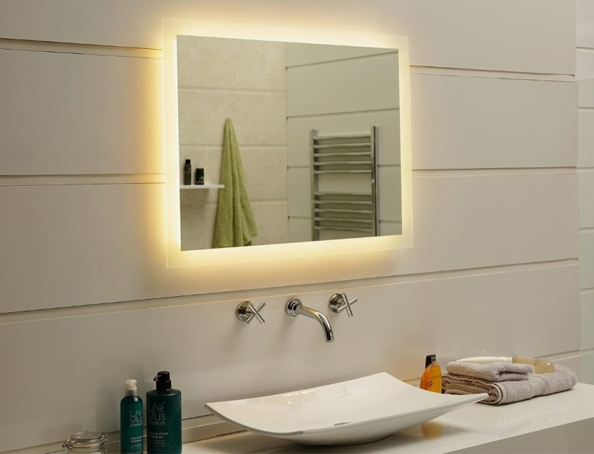Buy Plantex LED Mirror Glass with Sensor for Bathroom/3 Tone(White