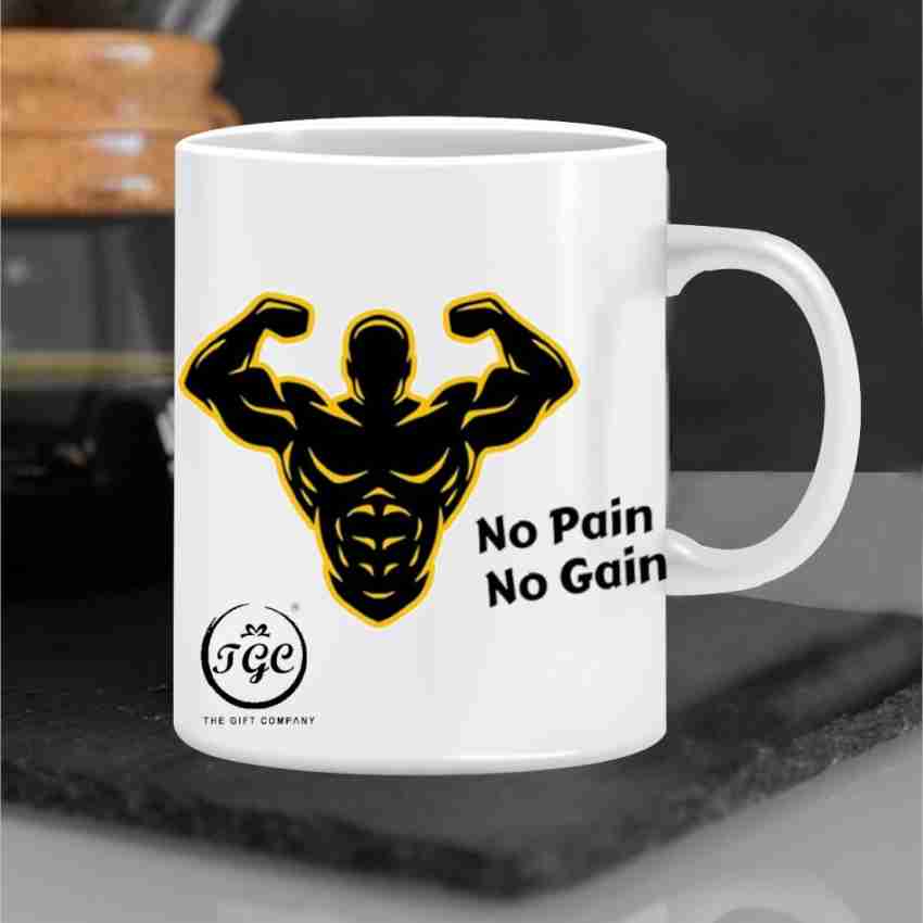 Workout Mug - Gym Mug - No Pain. No Gain. - Gym Coffee Mug White 11oz