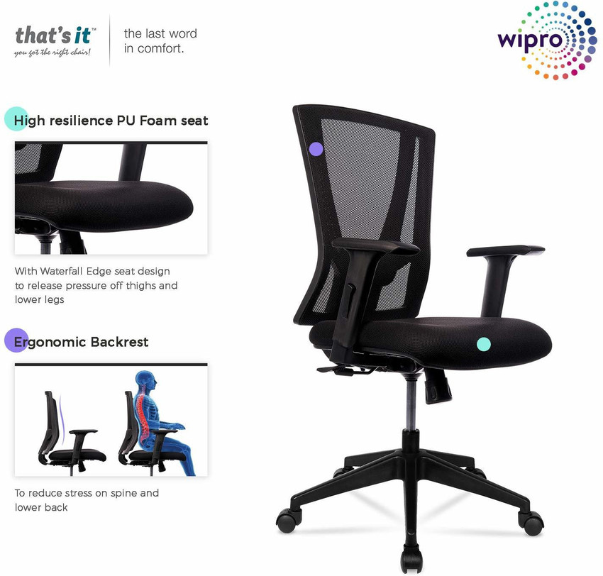 Logo Wipro Chairs Revolving Chair Wipro Furniture Medium Back