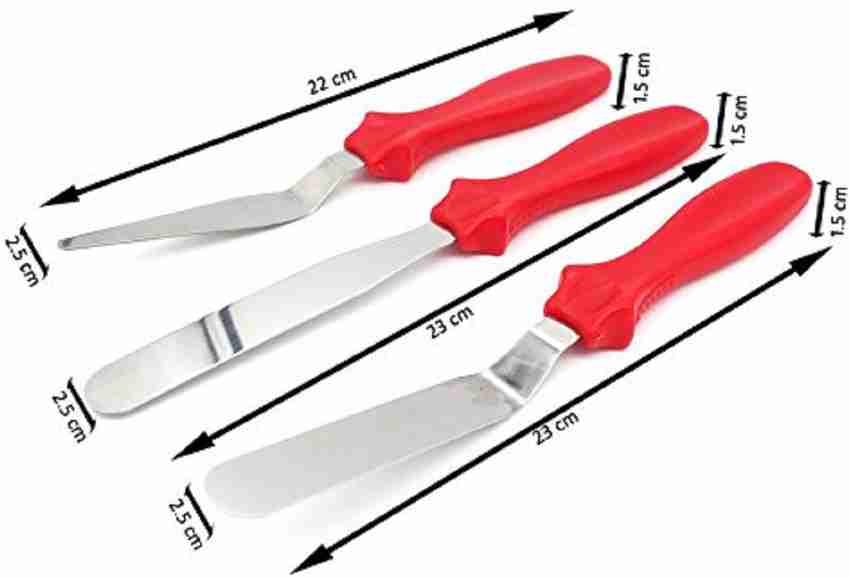 Pindia Professional Offset Spatula Set 3 Piece Stainless Steel