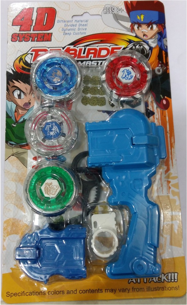 Beyblade Combo 4 Packs w/ Free Launcher Metal Fusion Metal Masters Metal  Fury