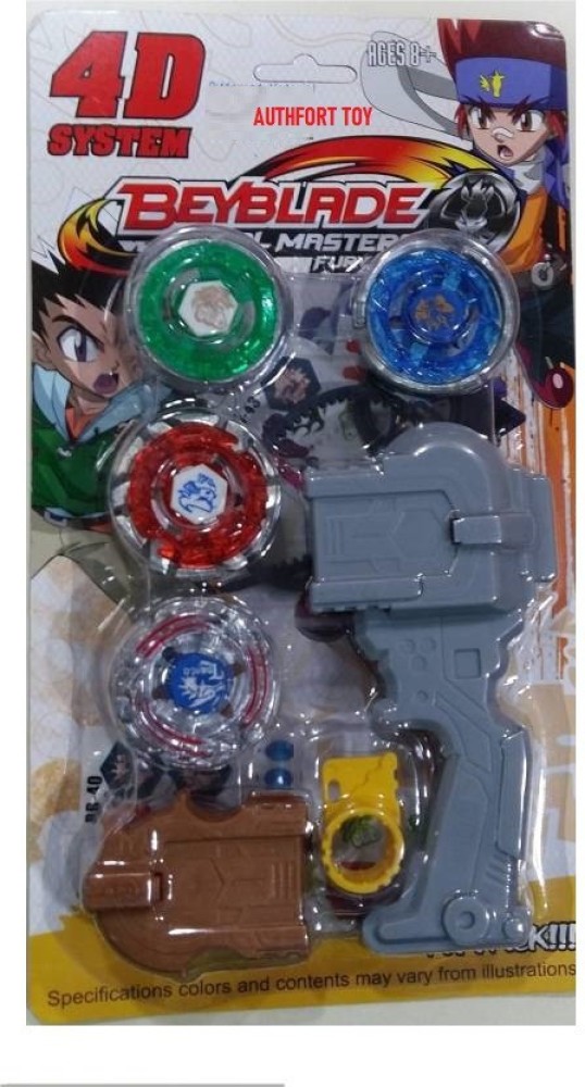 Beyblade Combo 4 Packs w/ Free Launcher Metal Fusion Metal Masters Metal  Fury