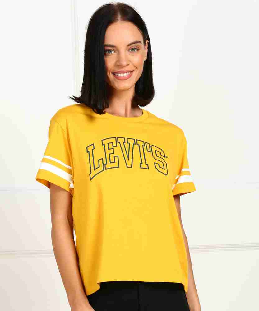 Levis yellow t shirt women's sale