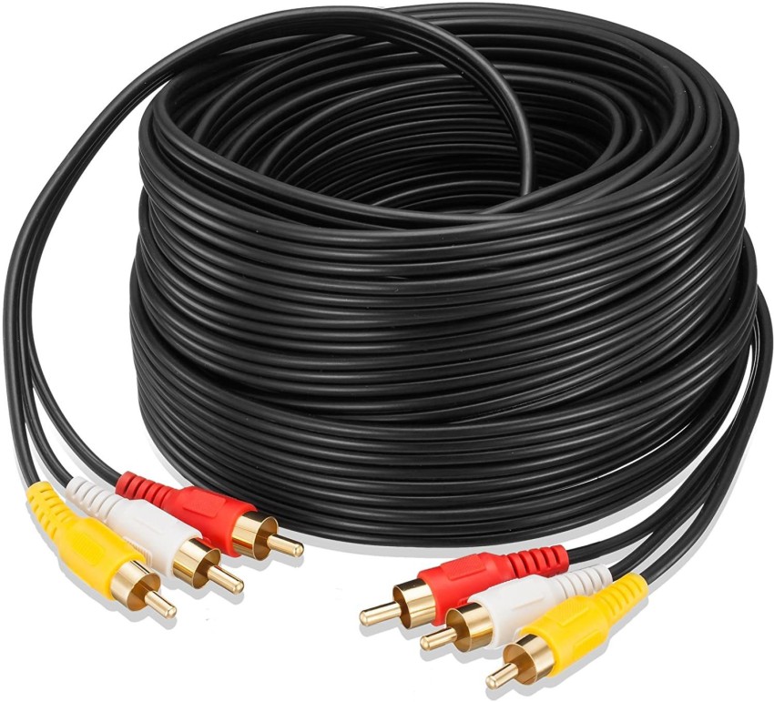 Kebilshop TV-out Cable 20 Mtr 3 RCA Male to 3 RCA Male Composite Audio  Video Cable.(20 Mter 66 feet). - Kebilshop 