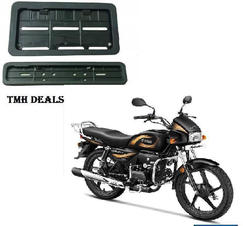 TMH HERO SPLENDOR BLACK ACCENT NUMBER PLATE COVER HEAVY Bike