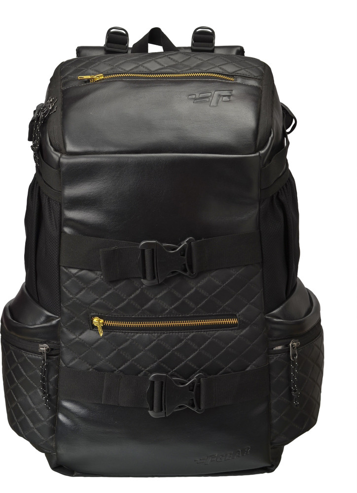 F GEAR Larkin Faux Leather 28 L Backpack Black Price in India Flipkart