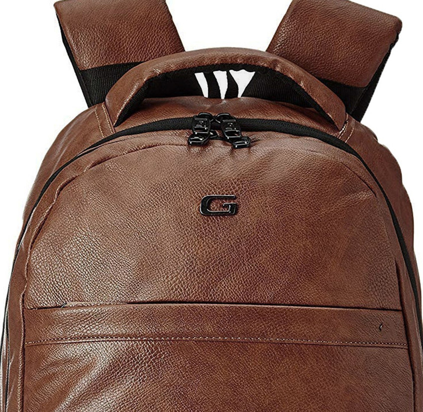 Gear VINTAGE2 ANTI THEFT FAUX LEATHER 28 L Laptop Backpack TAN BLACK Price in India Flipkart