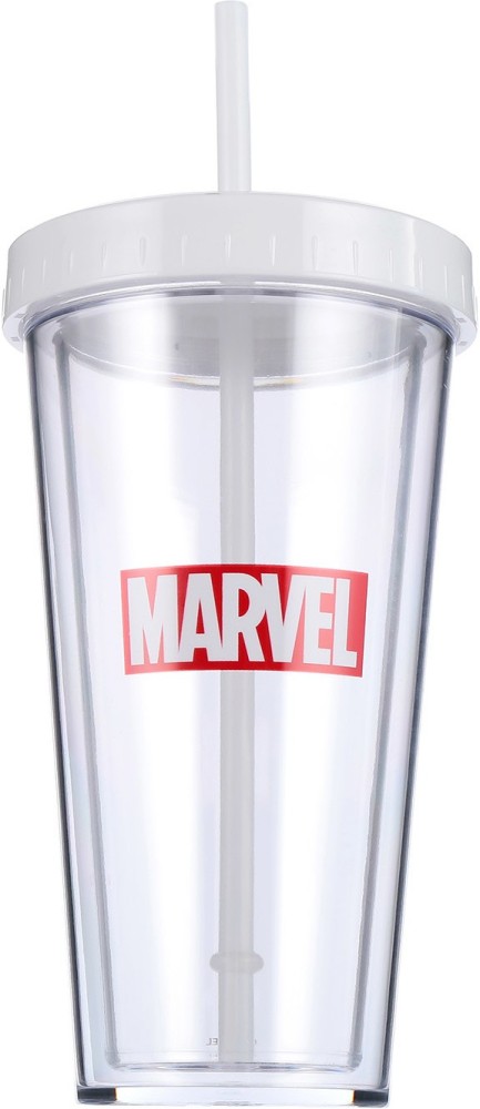 MINISO Marvel Water Bottle with Straw BPA-Free Strap Plastic Water