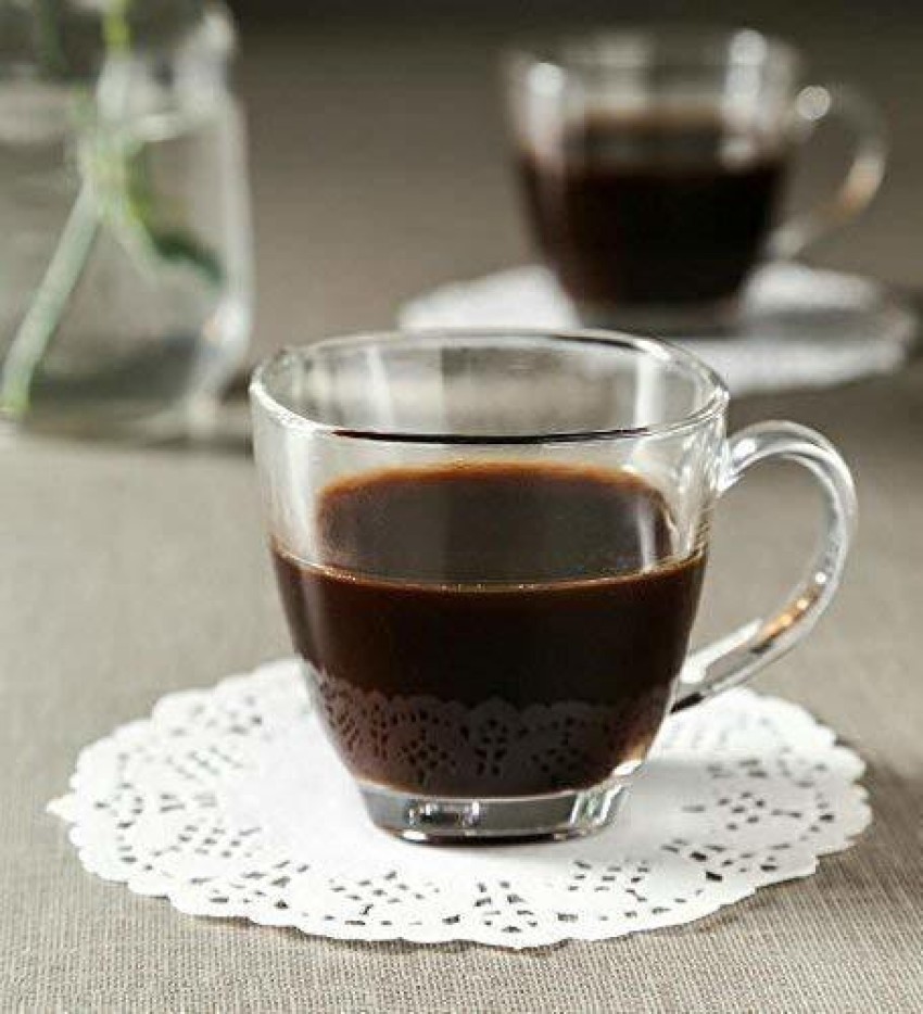 Beadart Glass Tea and Coffee Cup, Cute Tea Cups, 200 ml, Set of 6 (Clear, Cup  Set) Glass Coffee Mug Price in India - Buy Beadart Glass Tea and Coffee Cup,  Cute