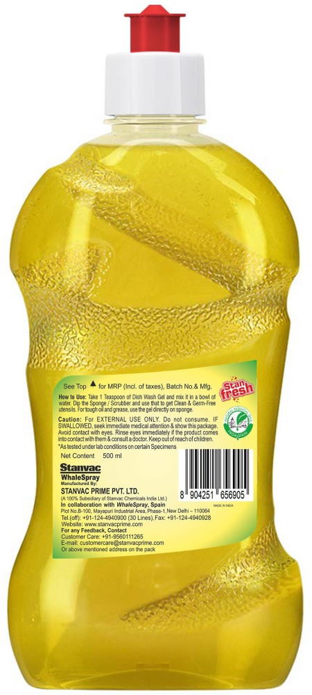 Stanfresh Anti-Germ Dishwash Gel - Lemon 750ml – Stanvac Prime