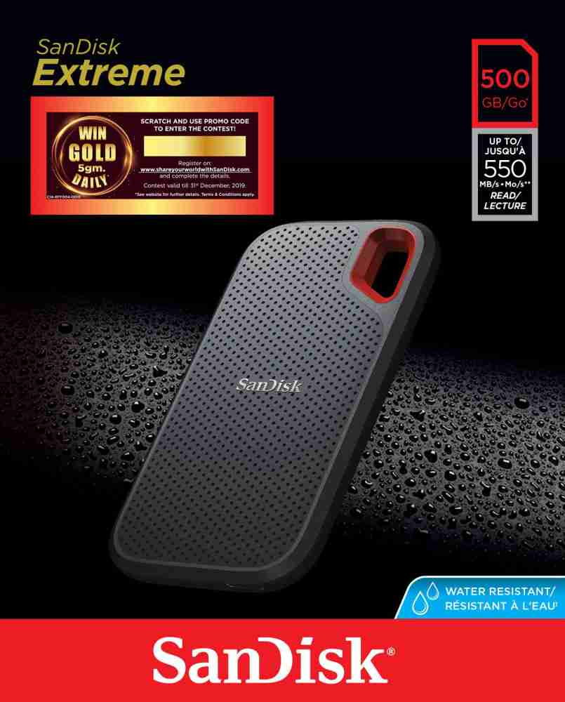 Disque SSD portable SanDisk 2 To Extreme V2 - Kamera Express