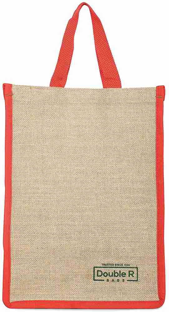 Jute Shopping Grocery Bag Multipurpose Lunch Bag with Zip (Pack