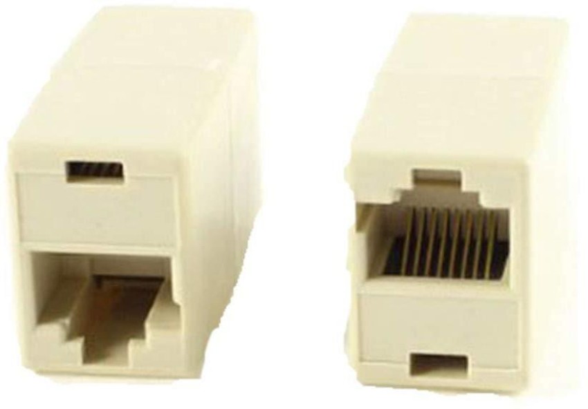 RJ45 Splitter Adapter, Female Socket Interface, Ethernet Cable 8P8C Coupler