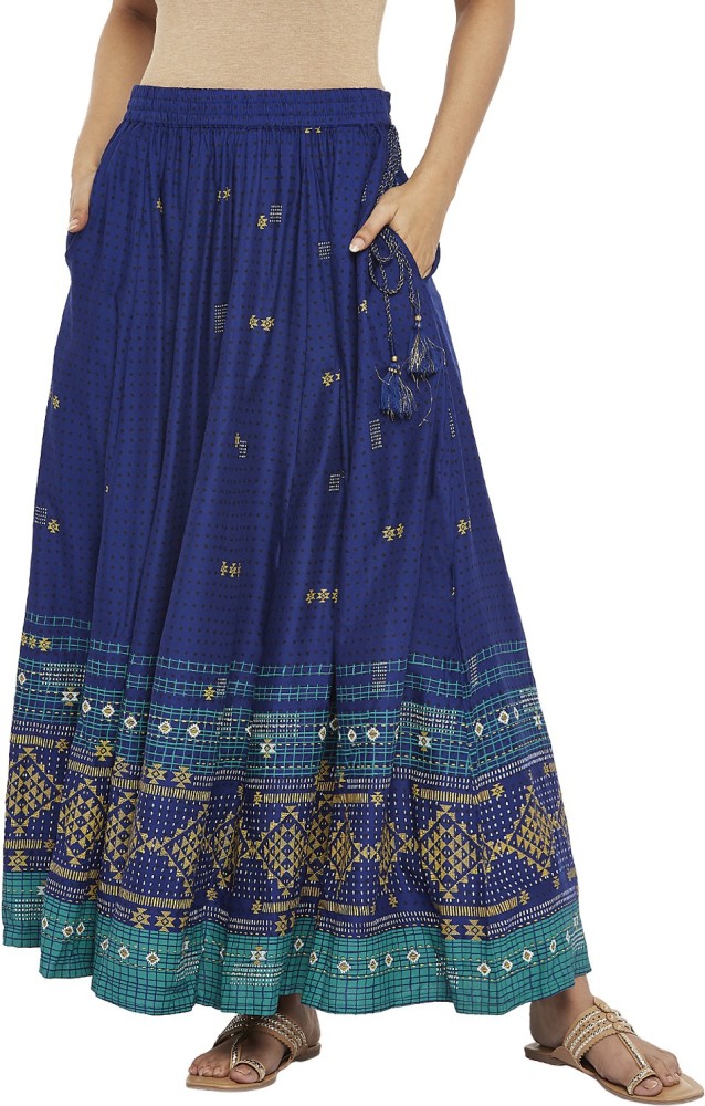Buy Akkriti by Pantaloons Women Red  Blue Liva Printed Maxi Skirt online   Looksgudin