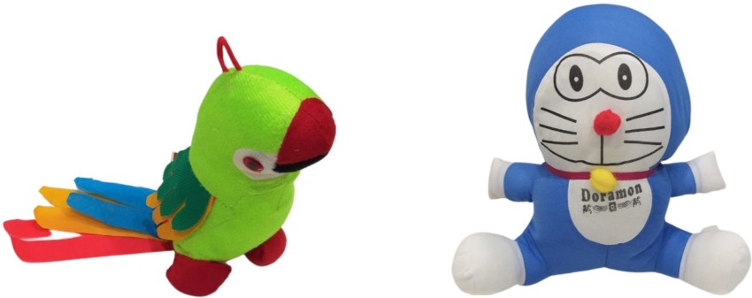 NISHKARSH DORAEMON & PARROT COMBO SOFT TOYS - 24 cm - DORAEMON & PARROT  COMBO SOFT TOYS . Buy DORAEMON & PAROOT GREEN toys in India. shop for  NISHKARSH products in India.