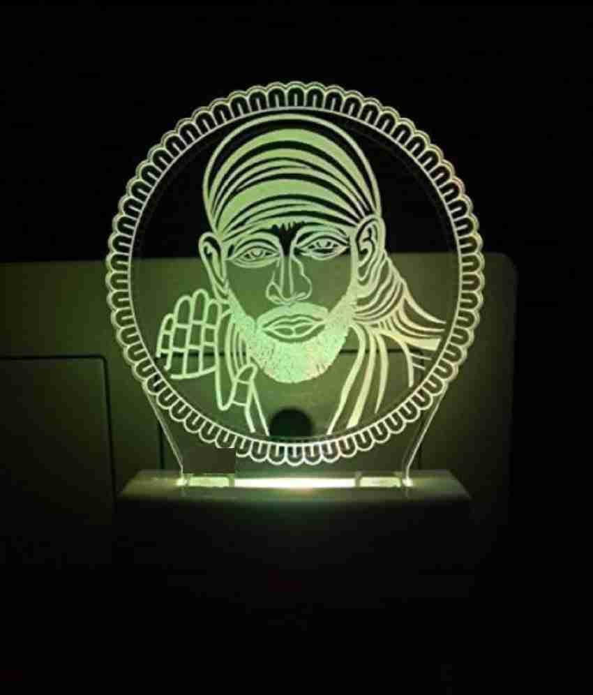 Arus Acrylic God/Loard Sai Baba Ji Magic Night Lamp 3D Beautiful ...