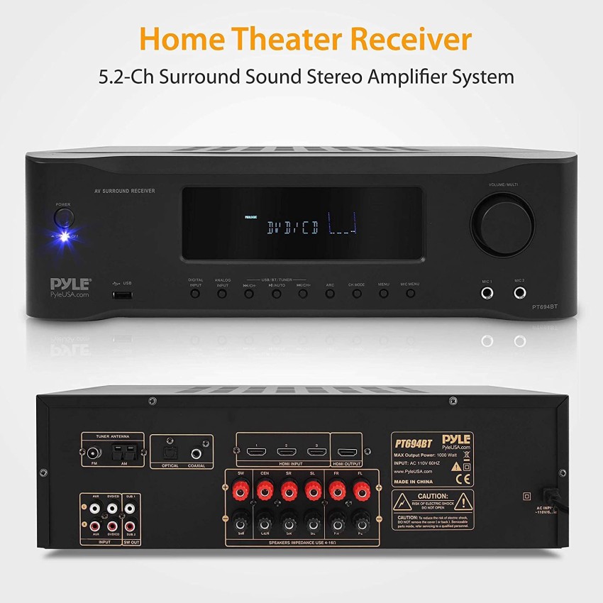 5.1-Ch. Bluetooth Home Theater Receiver – Pyle USA
