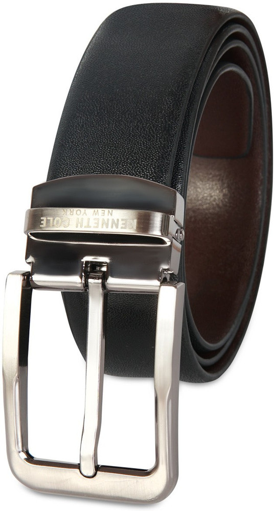 Kenneth Cole Men Casual Black Brown Genuine Leather Reversible Belt Black Price in India Flipkart