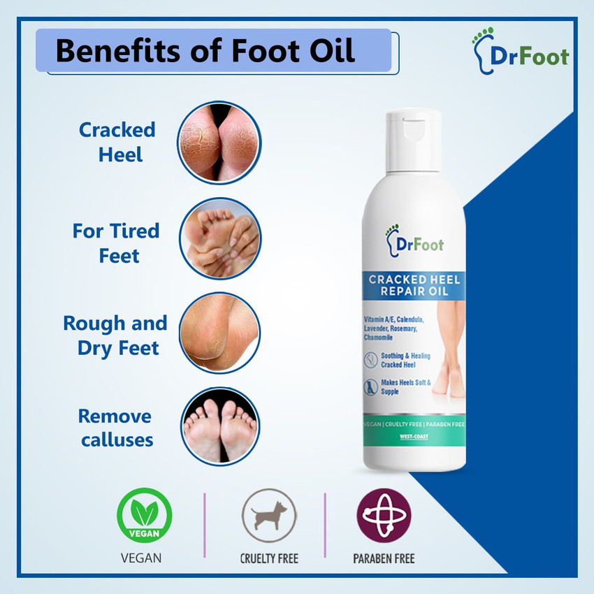 Dr Foot Cracked Heel Repair Oil for Soothing Healing Cracked Heel Make Heels Soft Supple 100ml Price in India Buy Dr Foot Cracked Heel Repair Oil for
