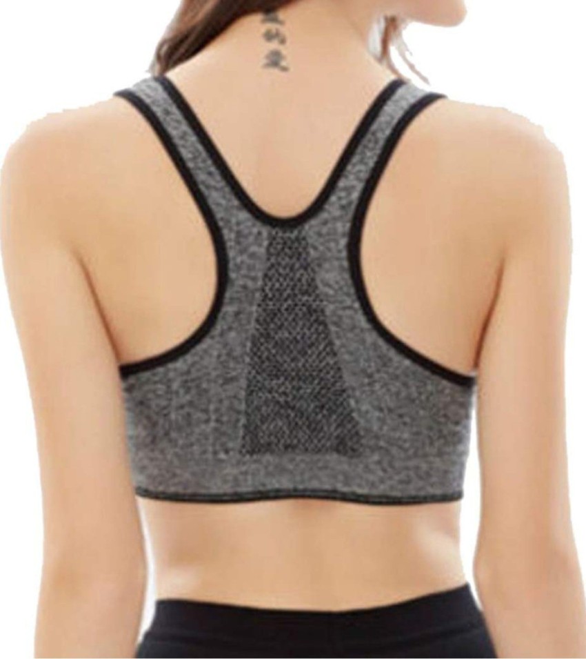 FEOYA Adjustable Sports Bra Zip Front Yoga Bra Top High Support Bra Workout  Padded s Black at  Women's Clothing store