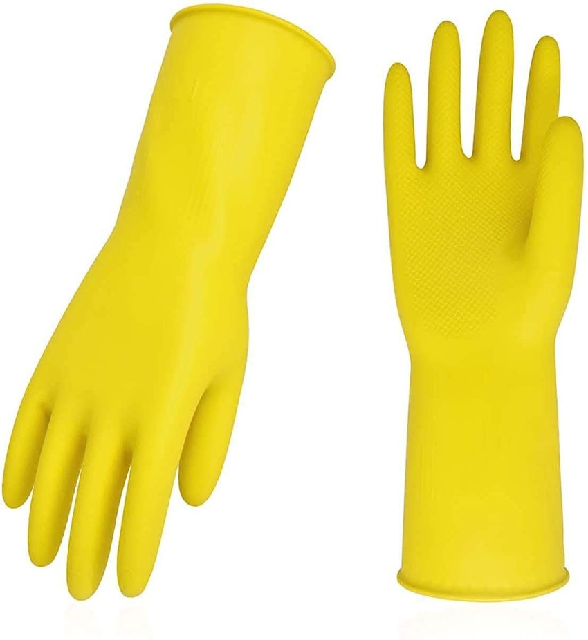 Pacificdeals Industrial Safety Chemical Resistant Water Resistant Pure  Latex Rubber Hand Gloves Perfect for industrial use, Chemical use,  dishwashing, cloth washing ,car washing For Unisex (Pack Of 1) Yellow  Rubber Safety Gloves