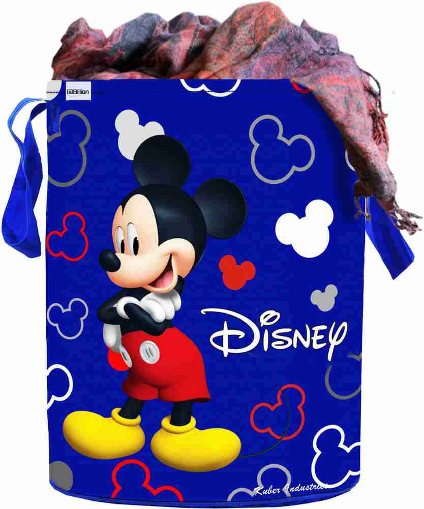 Billion Designer Disney Print Round Waterproof Cotton Laundry Bag Toy Storage Laundry Basket Organizer 45 L Blue 31 S Billion11627